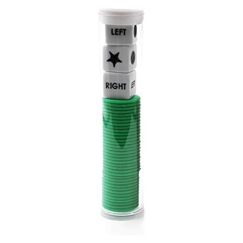 Spidfee Rigth Left Center Dice Game Set with 3 Dices + 36 Chips, Green Chips Cover