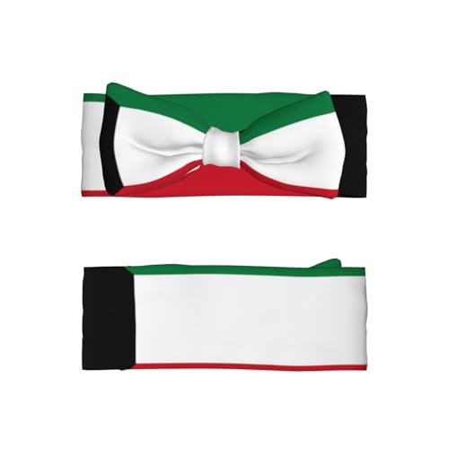 Kuwaiti flag Baby Headbands Soft Nylon Hairbands with Stretchy Bows Girls Hair Accessories for Newborn Infant Toddler Kids2