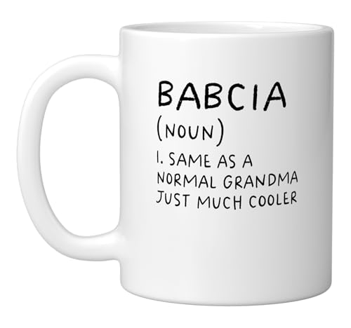 Taza de cerámica blanca Babcia Grandma 11 oz miniatura 1