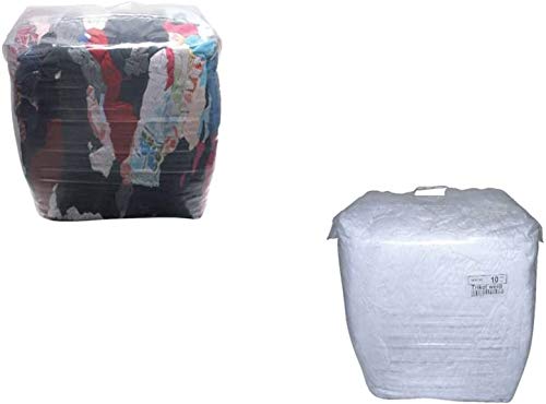 10 kg Industrie-Putzlappen, DIN 61650, Bunt, Weiß - Geschnitten, Reinigung (Ausführung: Bunt)