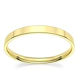 10k Yellow Gold 2mm Light Comfort Fit Flat Wedding Band - Size 6