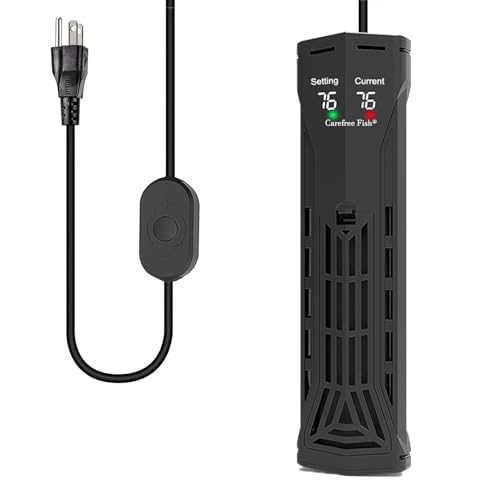 Image of Carefree Fish 200 /300 /500 /800W Aquarium PTC Ceramic Heater Dual Independent Chips Dual Overheat Protection Dual Water Level Sensors for Freshwater and Saltwater No Cooking Fish