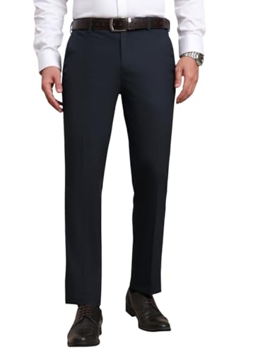 Image of SaintX Men's Premium Stretchable Formal Trouser with Techno Flex Waistband | Slim Fit | Italian Design | Triple Blend Special Fabric Pants | Office Wear /Executive Wear