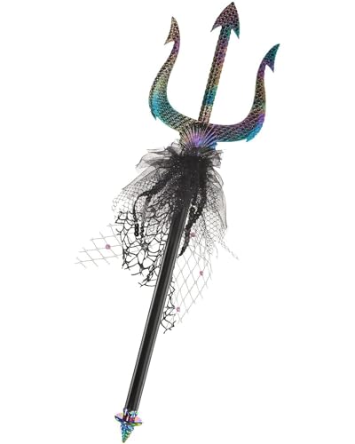Das Kostümland Tridente de Neptuno brillante - Accesorio de disfraz de sirena - 414047 | 44 cm