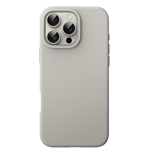 JETech Liquid Silicone Case for iPhone 16 Pro Max 6.9-Inch Silky Soft Touch Full-Body Protective Phone Case Anti-Scratch Shockproof Cover with Microfiber Lining (Natural Titanium)