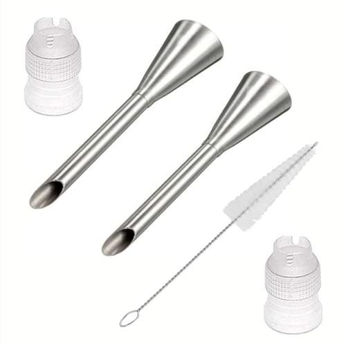 Juego de puntas de boquilla para glaseado de largas crema para pasteles con acoplador y cepillo de limpieza, herramientas de decoración de tuberías para glaseado decoración de pasteles para (5 pcs) Cover