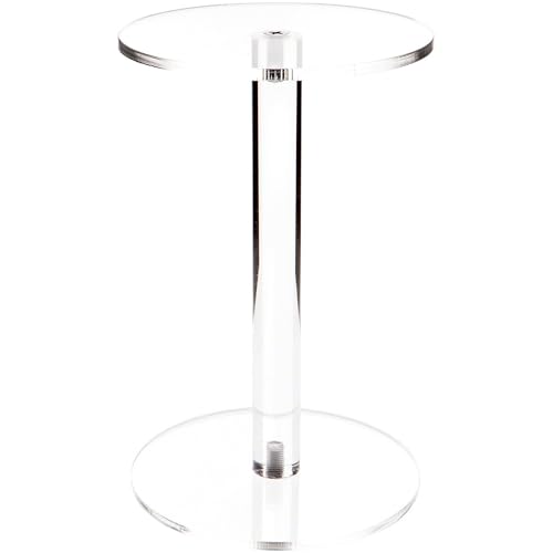 Plymor Marque Acrylique rond Barbell Borne écran Riser support exposition transparent
