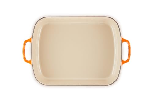 Image of Le Creuset Enameled Cast Iron Rectangular Roaster, 5.25 qt., Flame