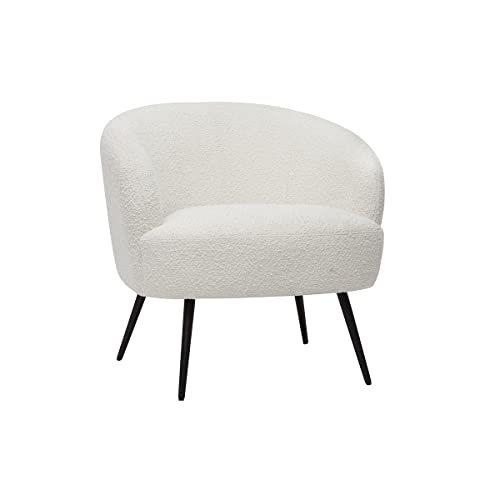 Miliboo Fauteuil en Tissu Effet Laine bouclée et métal Maggie