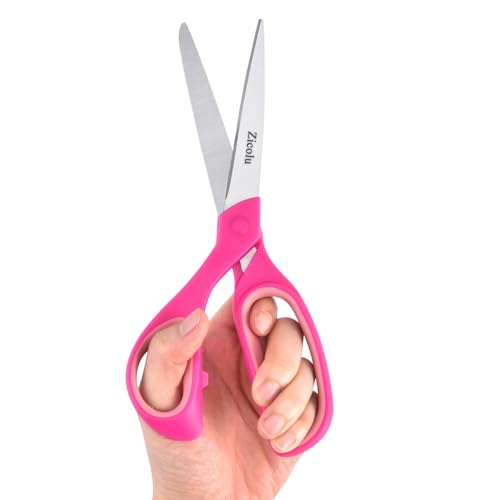 Zicolu Left-Handed Scissors 8.5 Lefty Scissors for Arts & Crafts Office Sewing fabric Back to School Supplies 1 Pair Pink