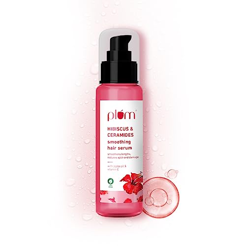 Plum Hibiscus Hair Serum for Long Hair, with Ceramides, Jojoba Oil and Vitamin E I Strong, Shiny Hair I Hair Serum for Women & Men I Serum for Hair Smoothing I 75ml Plum Hibiscus Hair Serum for Long Hair, with Ceramides, Jojoba Oil and Vitamin E I Strong, Shiny Hair I Hair Serum for Women & Men I Serum for Hair Smoothing I 75ml