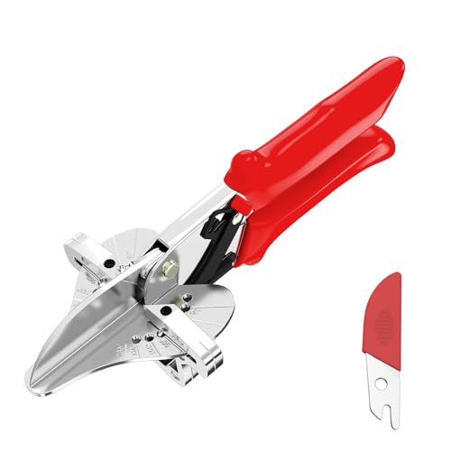 Image of GARTOL Ratchet Miter Shears, Effortless Multi-Angle Cutter for Shoe Moulding & Quarter Round, 45-135 Adjustable Trim Scissors for Softwood, PVC and Crafting with SK5 Steel Blade & Spare Blade