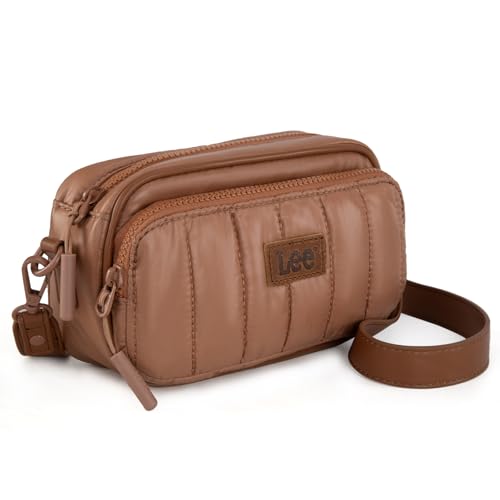 Montana West x Lee Puffer Crossbody Bags for Women Small Quilted Lightweight Water-resistant Purse with Adjustable Strap