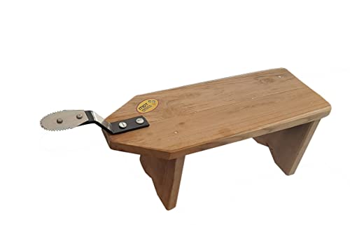 Image of Real Teak Wood, Iron Coconut Scraper Stool Type Traditional Chirava(6 Inch Height, Unpolished)
