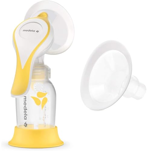 Image of Medela Manual Breast Pump with Flex Shields Harmony Single Hand Pump and 2 Pack PersonalFit Flex 30mm Breast Shields