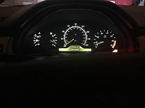 10X T5 LED Bulbs Xenon White Canbus Error Free 3014 Chipsets Wedge 74 2721 37 PC74 LED Bulbs for Car Interior Gauge Cluster Dashboard Instrument Panel Indicators Speedo AC Lights