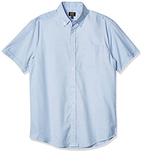 Lee Uniforms Men s Short Sleeve Oxford Shirt, Light Blue, Medium