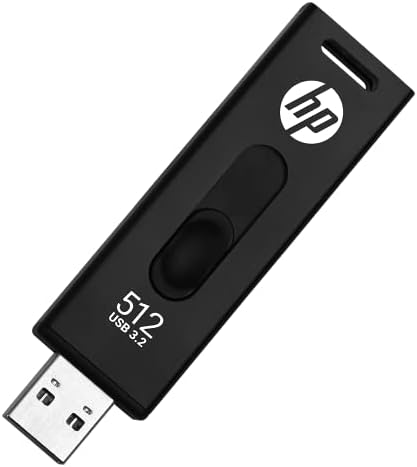 HP x911w USB SSD 3.2 Flash Drive 512GB, 410MB/s Read Speed, 300MB/s Write Speed, Push and Pull design