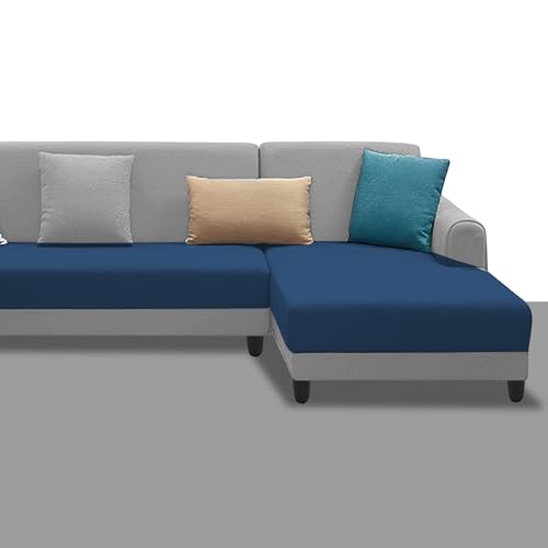 Image of Kraven RHS 6 Seater L Shape Sofa Set for Living Room (Blue Grey Fabric) Premium Fabric Sofa