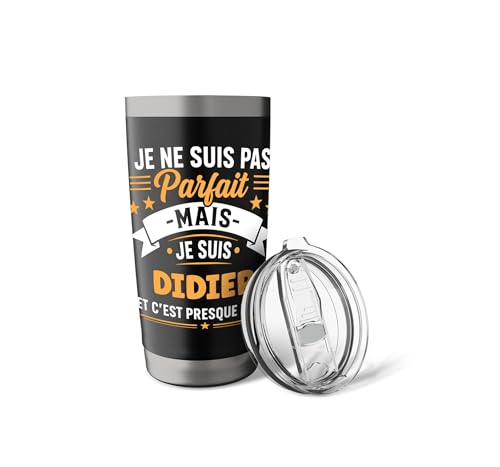 Citation Idée didier rigolo Prénom Humour je suis didier Gobelet isotherme en acier inoxydable double paroi – vue 5