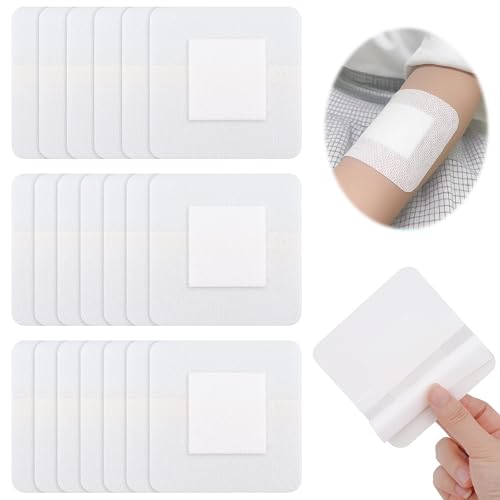 Pack of 20 Adhesive Wound Dressings（100mm X 100mm Dressings for Cuts and grazes, Suitable for Various Wound Care, Pressure Sores Skin-Friendly Bandages