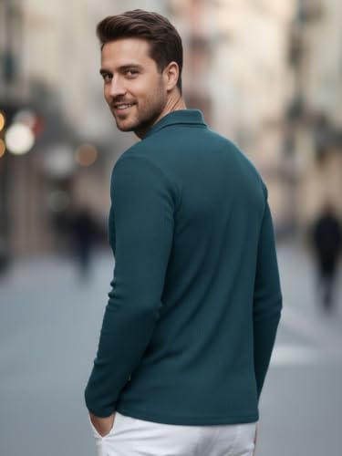 Image of Rigo Printed Casual T-Shirts for Men | Waffle Knit Solid T-Shirt for Men | Full Sleeves T-Shirts for Men