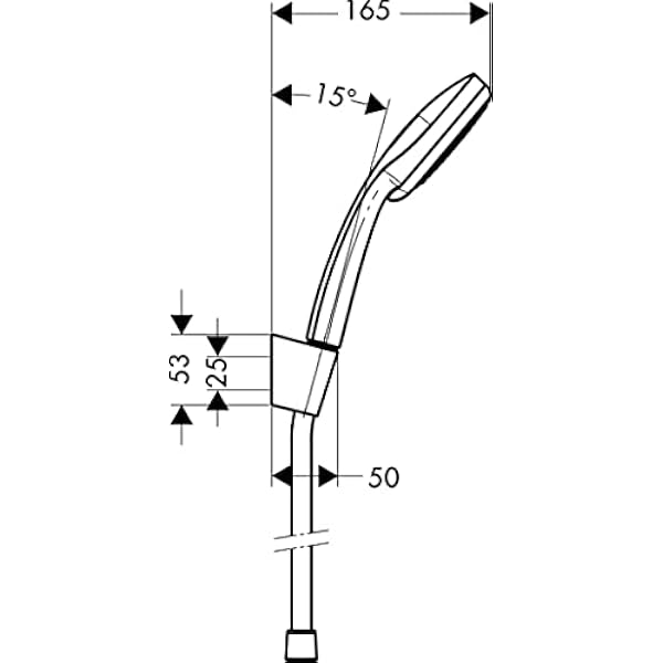 Hansgrohe 27594000 Croma 100 Vario ducha de mano con soporte y flexo, 1,60m, 4 tipos de chorro, cromo