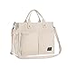 Produktbild GloriaNguyen Canvas Umhängetasche Damen mit Reißverschluss Lässige Strandtasche Shopper Tote Henkeltasche Stofftasche Alltagstaschen für Arbeit, Reisen, Einkaufen (Weiß)