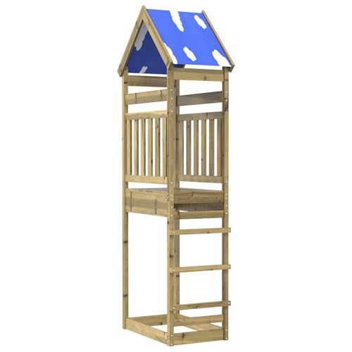 Genérico Torre de Juego Marrón Madera Sólida Impregnada,Juegos y Juguetes,Estructuras para Juegos al Aire Libre,Casitas Infantiles,3417186
