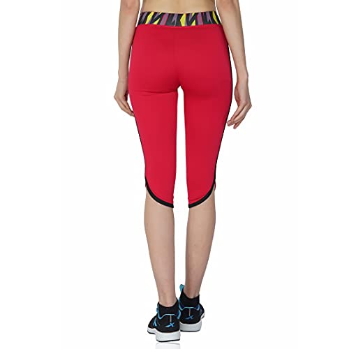 Image of Vector X Polyester Relaxed Regular Fit Capri Activewear for Women (Black)