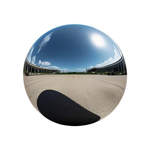E-ANG.W Stainless Steel Gazing Balls,Polished Ornament Sphere,Hollow Mirror Globe Floating Reflective Ball Polished Shiny Sphere for Home Pond and Garden Decoration 1Pcs(8inch) Cover