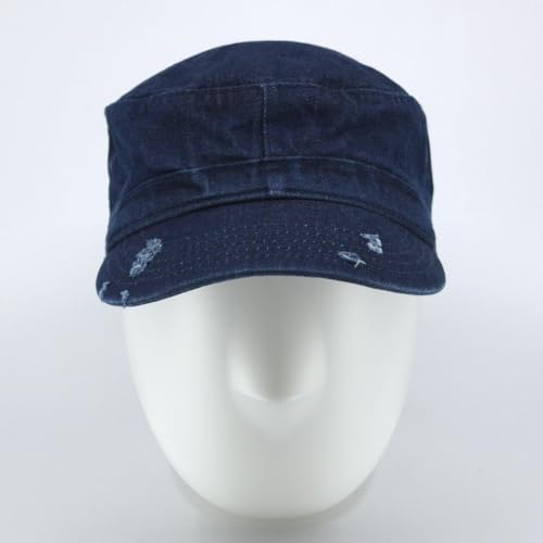 Image of The Vintage Year Washed Cotton Distressed Cadet Hat - Tactical Military Baseball Cap for Men & Women, Outdoor Casual Wear