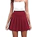 Dressever Women's Pleated Skirts Mini Skater Basic Skirt High Waist Tennis Skirt School Uniform Cheerleader Skirts Burgundy S