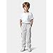 Boys Sweatpants Baggy Wide Leg Cargo Joggers Kids Sweat Pants Athletic Straight Leg Fleece Lined Winter Teen Boys Preppy Clothes Youth Sweatpants Loose Fashion Holiday Back to Shcool Clothing White