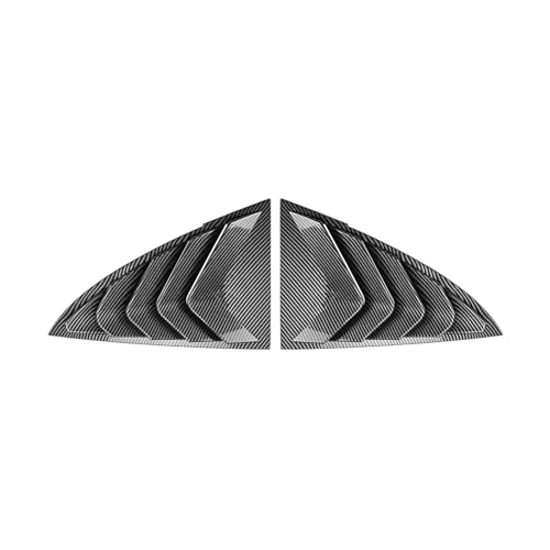 Rear Side Window Louver Shutter Trim Windshield Cover Wind Deflector Fit for Tesla Model 3 2017-2025 Carbon Fiber Pattern Pattern Look/Gloss Black(Carbon Fiber Look)