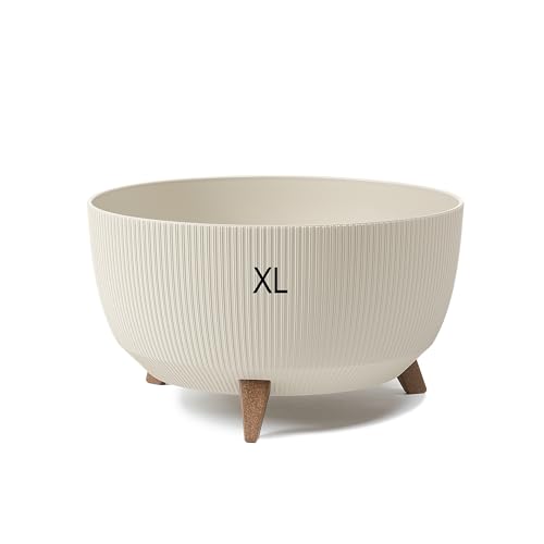 MELTOM Blumentopf Schale mit Füßen Einsatz Kräutertopf Übertopf Pflanzschale Eco Recycled (Baumwolle, XL)