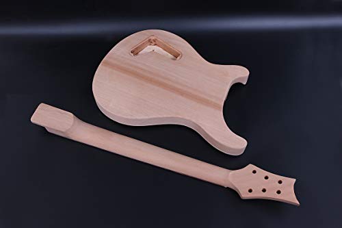 1Set Guitar Kit Guitar Neck 22Fret 24.75Inch Guitar Body Mahogany Maple Cap Dot Inlay Set In Diy #TOP2