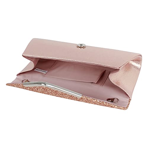 Image of Queena Womens Shiny Glitter Evening Clutch Envelope Handbag Chain Purse for Wedding Party Prom Gift for Mom Wife Girlfriend
