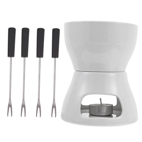 Garneck Ceramic Chocolate Melting Pot Electric Fondue Cheese Broth Tapas Stain Resistant Easy to Clean Perfect for Baking Cooking