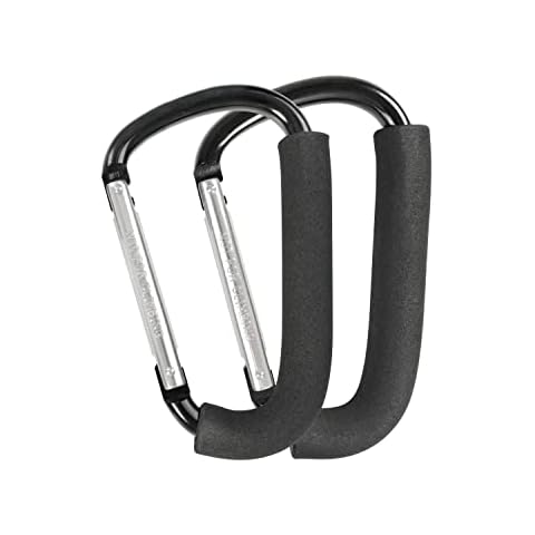 Stroller Hooks, 6.3" Large Stroller Clip, 2 Pack Stroller Hooks for Hanging Bags and Shopping, Stroller Accessories for Mommy, Large Carabiner Cover