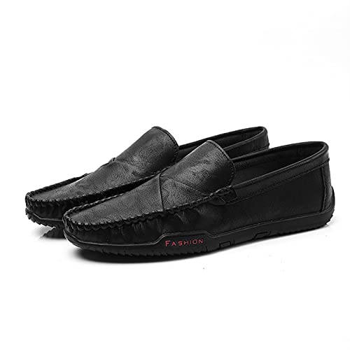 Loafers for Men PU Round Toe Stitching Details Breathable Comfortable Slip Resistant Lightweight Flexible Walking Driving Slip-on2