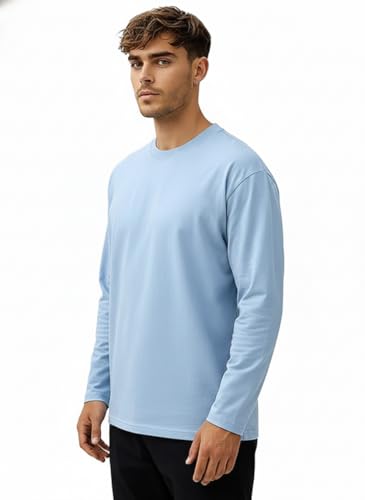 Image of Veirdo Pure Cotton Round Neck Regular Fit Solid Full Sleeve T-Shirt for Men & Boys (Available in Black, Cork, Green, Maroon, Navy, Swanwhite & White Color)