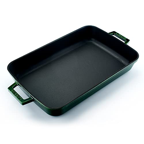 Serie Lava Premium - Gußrost und Backblech, rechteckig, 26x40 cm, Majolic Green – Ansicht 1