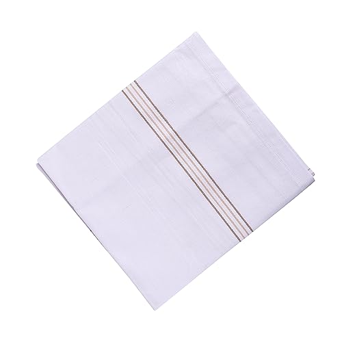 Image of Premium Men's Cotton Handkerchief White Big Extra Soft Super Absorbent Hanky Rumaal Set, 100% pure cotton