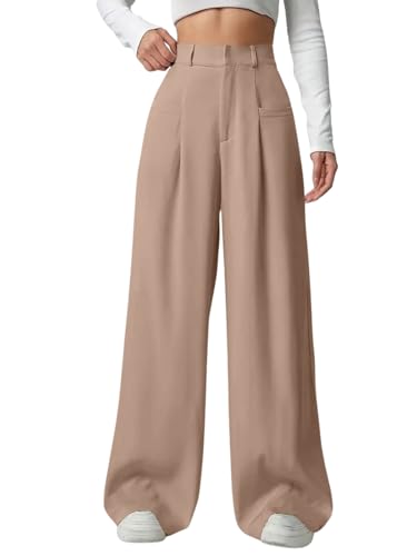 Image of GRECIILOOKS Trousers for Woman | Womens High Rise High Waist Flared Korean Style | Formal Pant for Women Office Wear| Track Pants for Womans Elegant for College & Events (Available in Plus Size)
