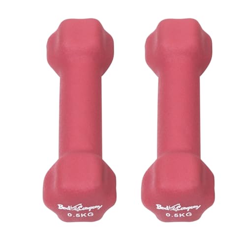 Bad Company Neopren Hanteln für Aerobic, Gymnastik und Fitness I 2 x 0,5 kg + 2 x 1 kg + 2 x 1,5 kg - 3