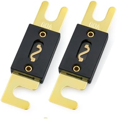 Baomain 2-Pack 60Amp ANL Fuse for Car Vehicles Audio System Sheet Gold Tone
