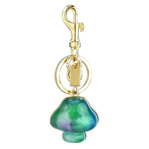ZDHC Llavero de hongos naturales con forma de hongos y hongos, bonito llavero de resina para alimentos, bolso de mano, accesorios para mujeres y hombres (dorado)