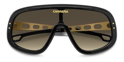 Carrera Men's Casual Rectangular Sunglasses, Black Gold/Black Brown Green Antireflex, 99/1/1402