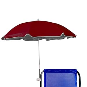 BESCH Parasol voor strand, tuin, zwembad, terras of terras, zonwering UPF50+, Ø 100 cm (granaatrood)